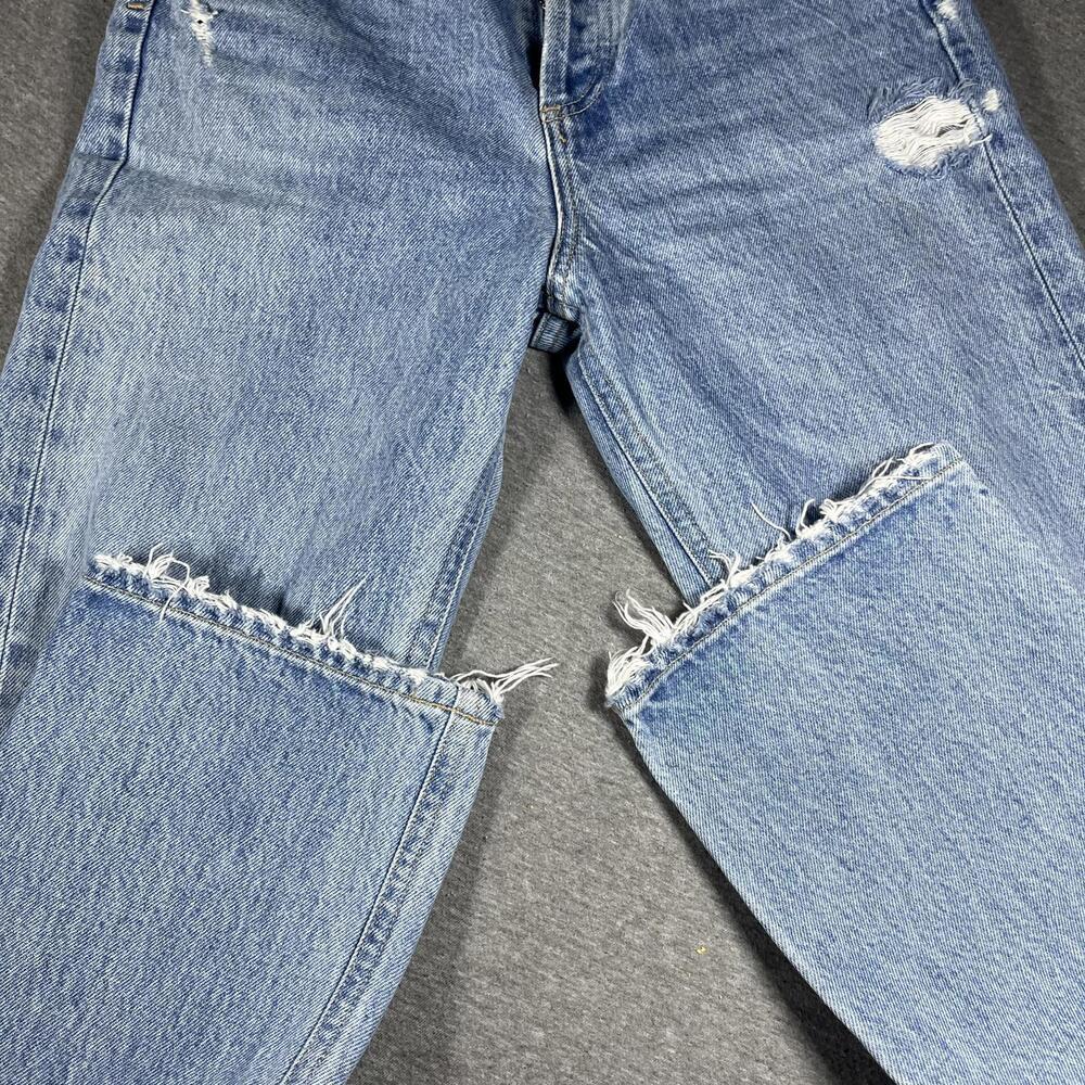 AGOLDE 90s Mid Rise Womens Size 23 LightWash Distressed cut#62170 style#A069C811 - Picture 6 of 9